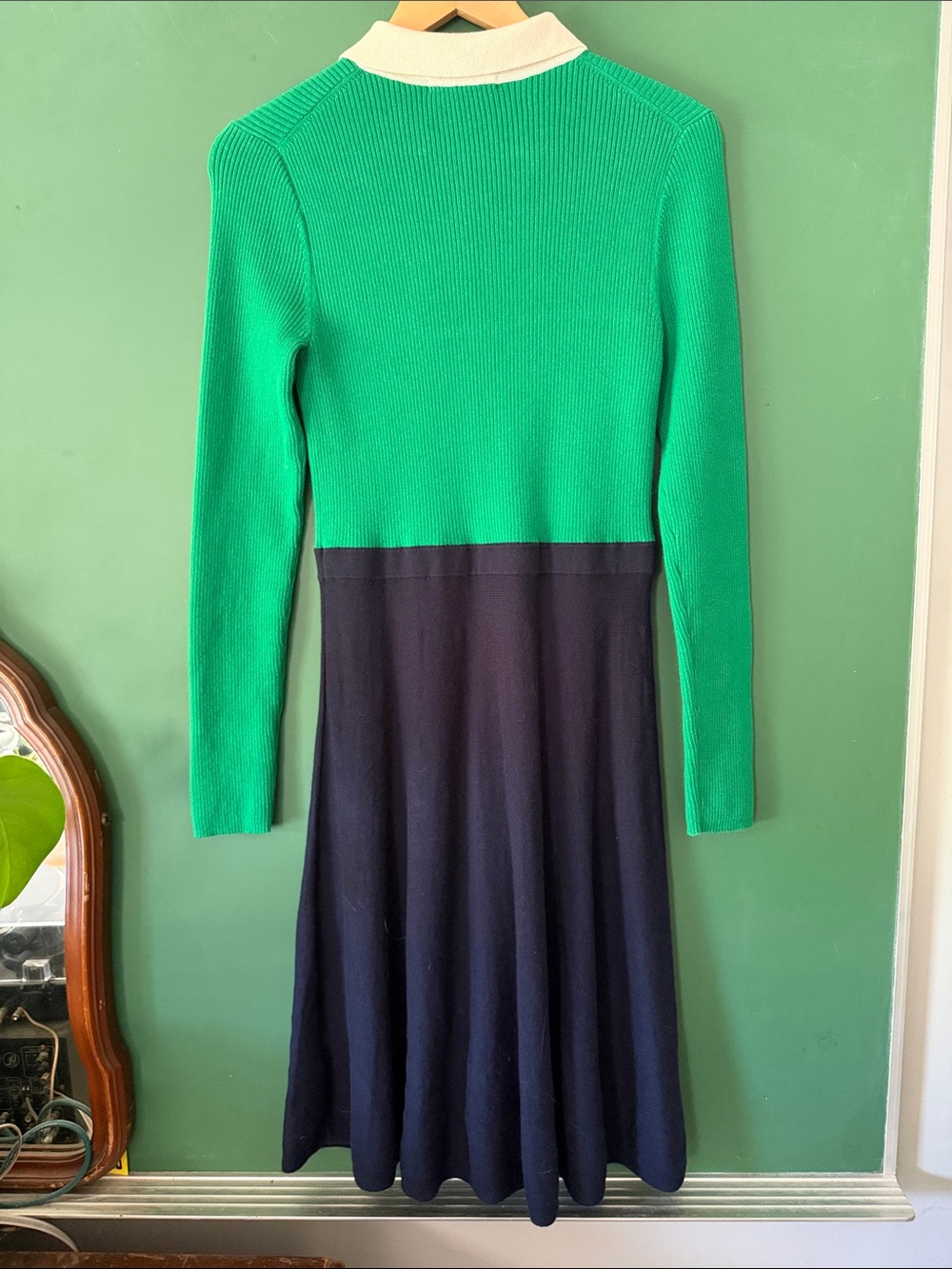 Boden Wool Cotton Knit Contrast Trim Colorblock Womens 8L Dress Preppy - Picture 9 of 9
